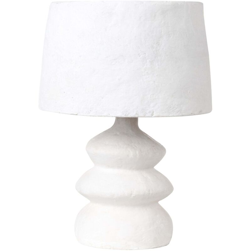 Beliani - Paper Mâché Clay Handcrafted Table Lamp White Arapey