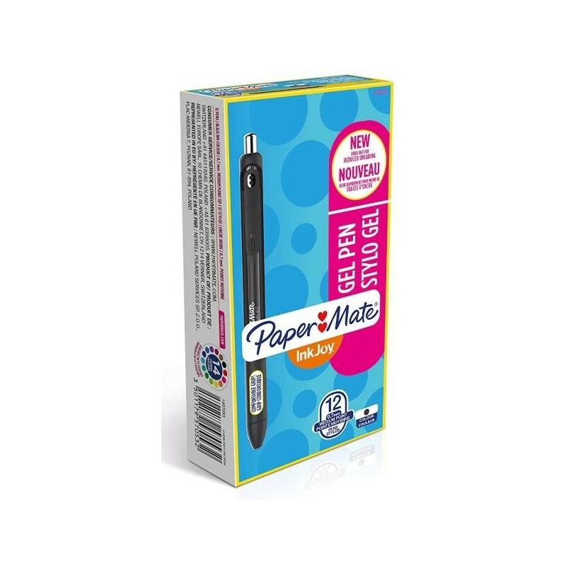 

Genérica - Paper mate inkjoy gel brillante bolgrafo retrctil punta media negro caja -12u-