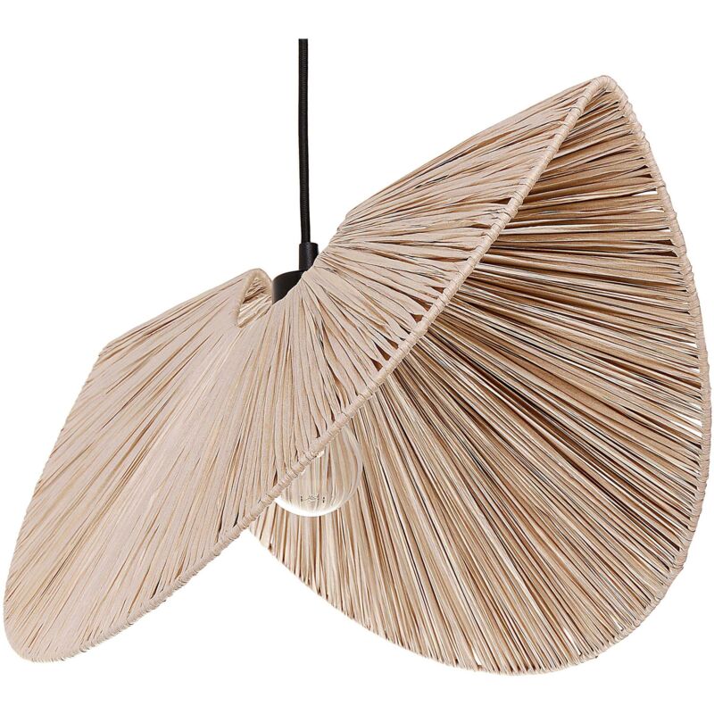 Beliani - Paper Pulp Pendant Lamp Light Textured Shade Natural Japandi Style Herron