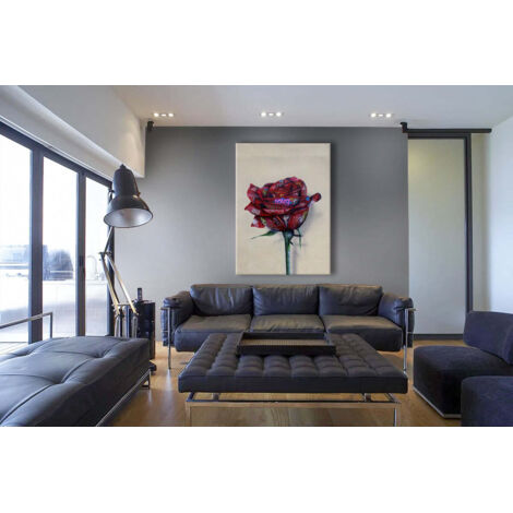 Paper Rose -  Quadro Canvas Contemporaneo su telaio in legno - Misura: 70x100 cm