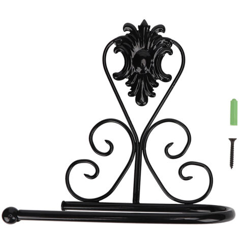 Paper Towel Holder Wall mounted Tissue Rack for Kitchen Bathroom (Black)
