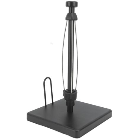 Paper Towel Holder with Damping Effect Stainless Steel Punch Free Single Hand Operable Paper Towel Stand for Home Black Square