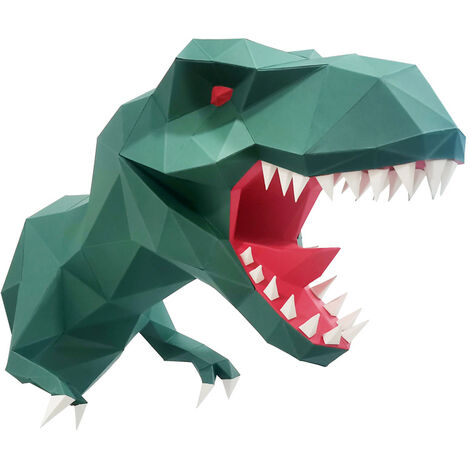 Papercraft 3D Head, ENDARK DIY Papercraft Tete Animaux Mural 3D Decoration Murale Tyrannosaurus Rex Papercraft Papier
