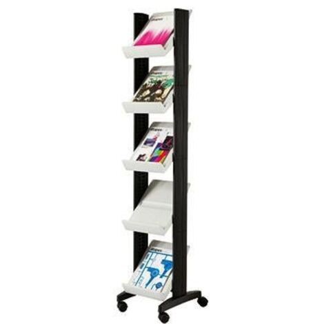 PAPERFLOW Prospektständer Paperflow Corner 35 x 167,5 x 38,5 cm (B x H x T) Polystyrol grau 5 Fächer