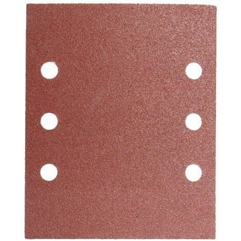 Papier abrasif de rechange avec velcro 114x140 mm. Avec Trous Grain 80 (10 Pièces)
