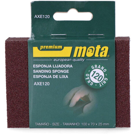 Papier abrasif éponge oxyde d'aluminium grain 120 axe120 MOTA