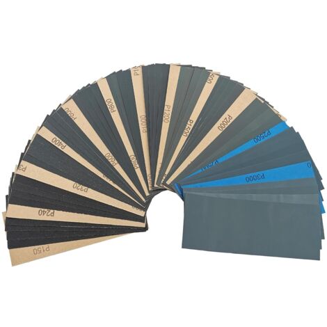 Papier abrasif humide/sec grain 8000 - 40 feuilles pour polissage auto, métal et bois.