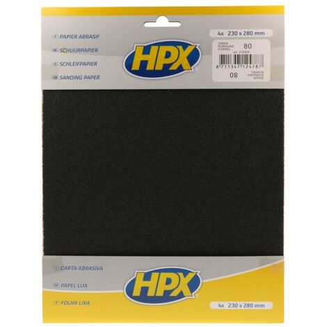 PAPIER ABRASIF P80 X 4 HPX