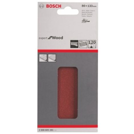 Papier abrasif pour ponceuse vibrante avec bande auto-agrippante, perforé Bosch Accessories 26086052