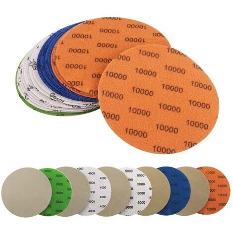 Papier abrasif rond 25ps, meulage sec humide et humide, meule auto-meuleuse pour ponceuse électrique grains 3000/4000/5000/7000/10000
