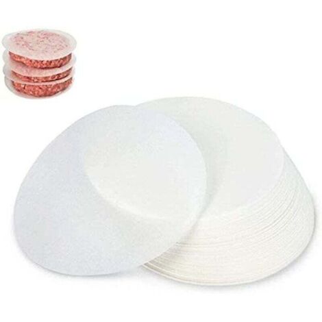 Papier Antiadhésif 500 Pièces, Diamètre 12.5cm, Papier Steak Haché, Disques Hamburgers