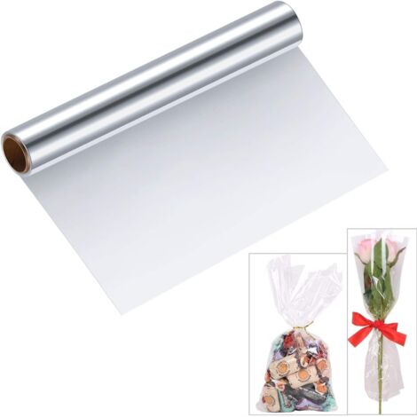 Papier cellophane transparent, rouleau de cellophane pour emballage cadeau de fleuriste