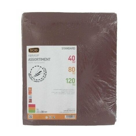 Papier Corindon Auto-agrippant 230 X 280 Mm  40 X 2 / 80 X 2 / 120 X 2 6