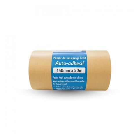 Papier de masquage Kraft Auto-adhésif - 150 mm x 50 m - MATPRO