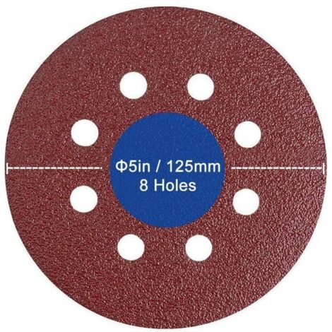 Papier de verre 100, Disque Abrasif 125mm Assorti 40 60 80 100 120 180 240 320 400 800 grain, disques ponçage papier abrasifs ponceuse orbitale pour bois métal verre voiture polissage fin