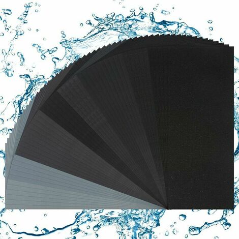 Papier de Verre, 50 Pcs Papiers de Verre Carrosserie à l'eau pour Polissage et Ponçage, Papier à Poncer à l'eau Utilise pour Bois Peinture Verre (320 400 600 800 1000 1200 1500 2000 2500 3000 Mailles)