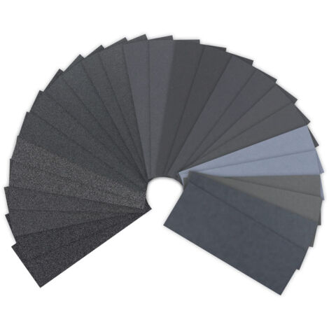 Papier de verre 60/120/240/400/600/800/1200/2000/2500/3000/5000/7000/10000 Grain Papier abrasif eau/sec 9 x 3,6 pouces, Utilisé pour polir le métal, le bois, les (26 Papier）, OUYLAF