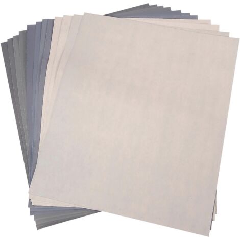 Papier de verre abrasif grain 1500 2000 2500 3000 5000 7000 - Paquet de 12