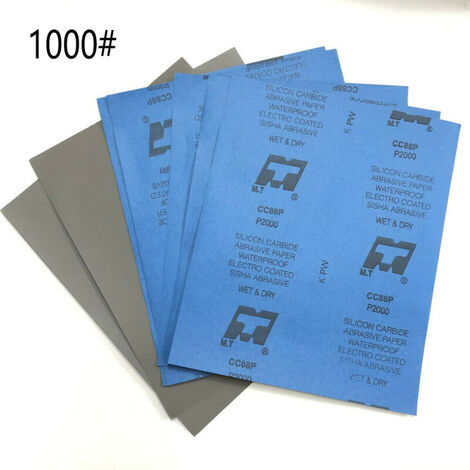 Papier de verre grain 1000/2000/5000/7000, papier de verre étanche, humide/sec pour la Construction, les produits automobiles, le bois et l&39usinage,Incolore,CHINA