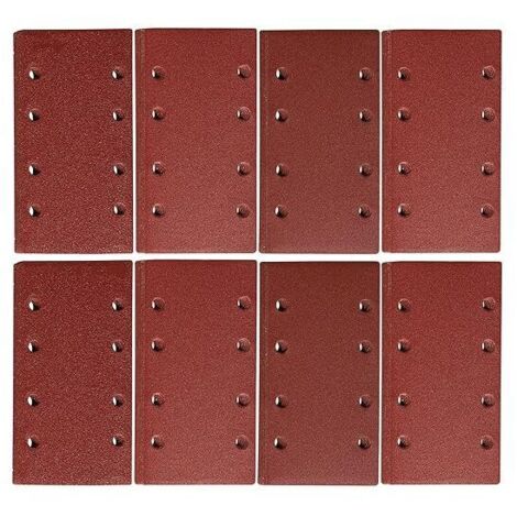 Papier de verre pour ponceuse orbitale 93 x 185 mm Papier de verre 8 trous Grain 40 Lot de 30