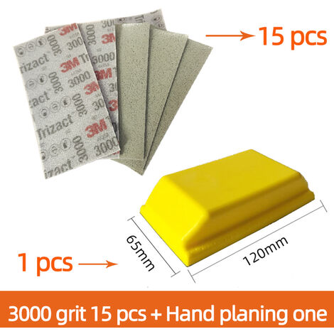 Papier de verre pyramide 3M 70/140 mm300 0/5000, polissage de voiture, beauté, gravier, meulage à sec, éponge,3000 grit set,CHINA