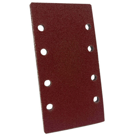 Papier de verre rectangulaire 240 grains à trous et bande auto-agrippante, pour ponçage automobile et travail du bois, 185x93mm en oxyde d'aluminium rouge