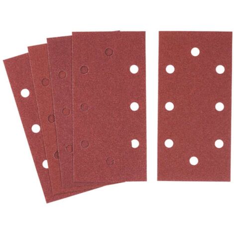 Papier de verre STA. 93 mm x 190 mm P120 / 5 pièces. 8 trous pour velcro