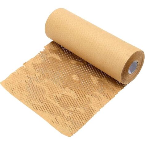 Papier d'emballage Nid d'abeille 25cmx20m Rouleau Papier Kraft Nid d'abeille Marron Papier Emballage Protection Papier Emballage Déménagement pour Vase Assiette Verre Cadeaux et Articles Fragiles