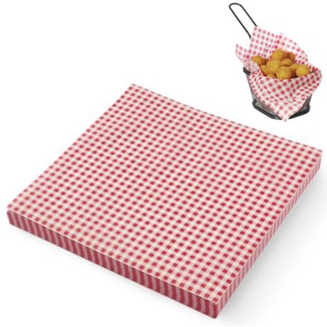 Papier parchemin pour en-cas et frites, à carreaux, 500 pièces, 306 x 305 mm - Hendi 678176