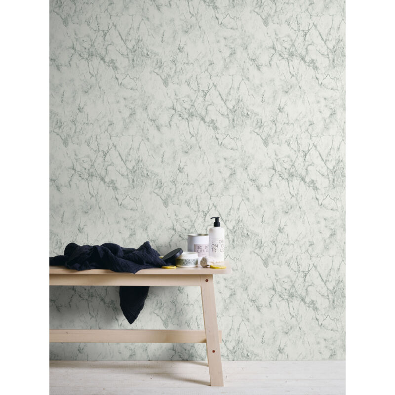 Papier peint marbré blanc Papier peint effet marbre 3D Papier peint intissé Idéal pour couloir