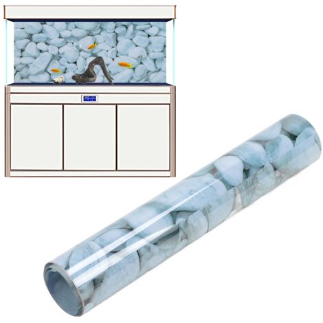 Papier Peint 3D Aquarium PVC Décoration Fond de Bassin Pierre Blanche 122x50cm - AUTRES