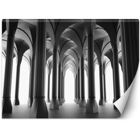 Papier peint 3D Architecture Colonnes Gris 100x70