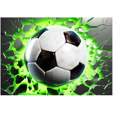 Papier peint 3D avec motif football pour enfants, décoration murale pour chambre d'enfant – 150 x 105 cm Wallarena