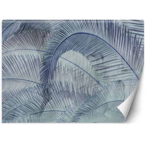 Papier peint 3D Feuilles de palmier Bleu 300x210