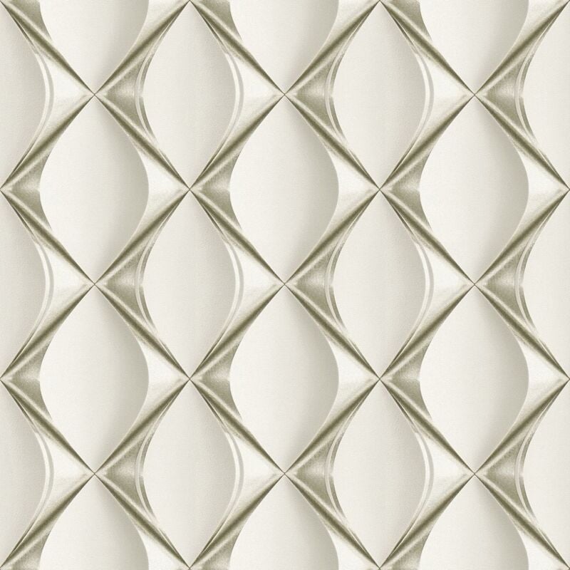 Papier peint 3D Profhome 386912 papier peint intissé gaufré à chaud légèrement texturé avec des figures géométriques mat beige platine gris clair