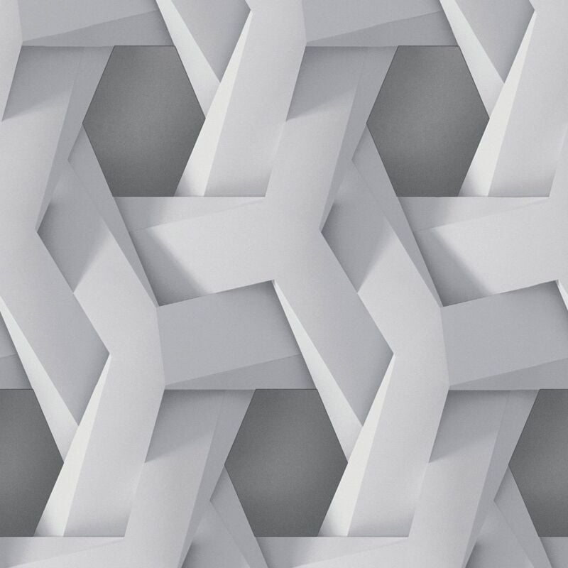 Papier peint 3D Profhome 387212 papier peint intissé gaufré à chaud lisse avec des figures géométriques mat gris gris-clair 5,33 m2