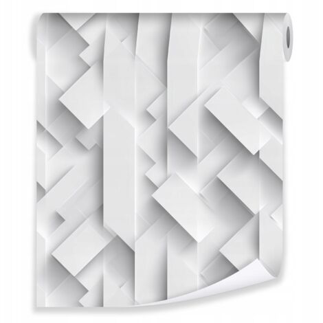Papier peint 3d structure abstraite blanc sur molleton mur salon chambre  coucher