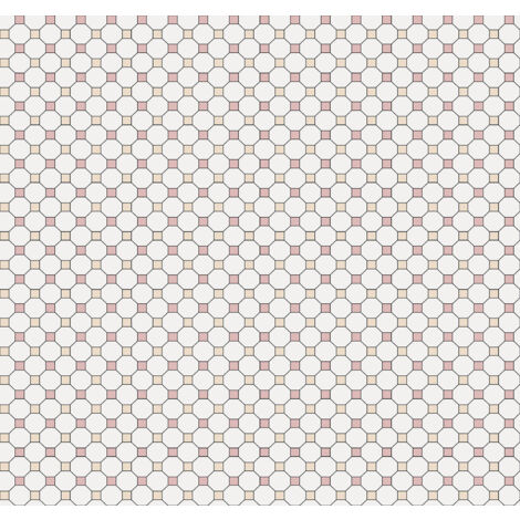 papier peint à carreaux beige et vieux rose  - Sanders & Sanders