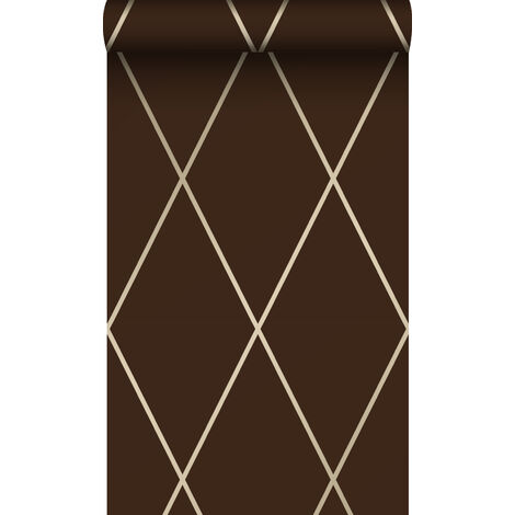 papier peint à carreaux brun mat et bronze brillant  - Origin Wallcoverings