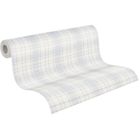 Papier peint à carreaux de style maison de campagne Papier peint intissé classique blanc et bleu à motif à carreaux