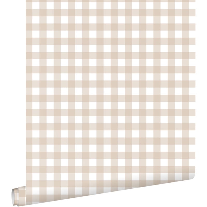 Papier peint à damier beige Estahome