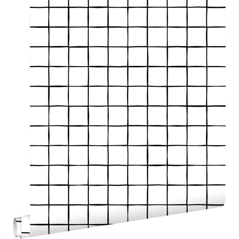 Estahome - papier peint à damier noir et blanc