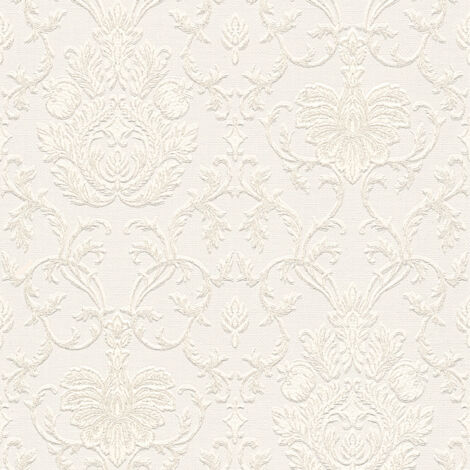 Papier peint à motif crème vintage floral – Pour couloir et chambre – Taille 10,05 m x 0,53 m – Papier peint baroque élégant – A.S. Creations