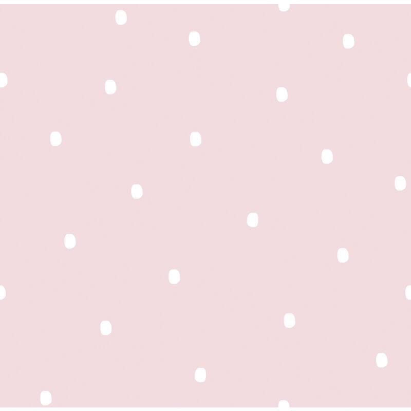 Papier peint à motif de petits points rose clair et blanc Sanders&sanders