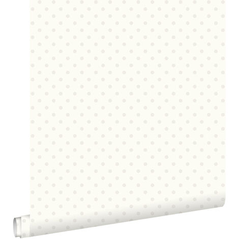 papier peint à motif de petits points blanc brillant  - ESTAhome