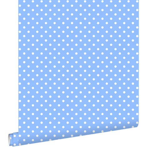 papier peint à motif de petits points bleu clair  - ESTAhome