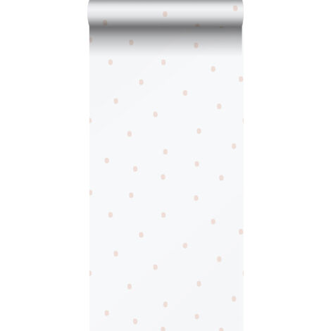 papier peint à motif de petits points rose clair et blanc  - Sanders & Sanders