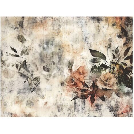 Papier peint à motif floral vintage, décoration murale pour salon et chambre à coucher – 250 x 175 cm Wallarena