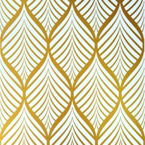 Papier Peint à Motif Géométrique Jaune et Blanc Minimaliste Moderne Film Vinyle Auto-Adhésif Imperméable pour Salle de Bain Salon Chambre à Coucher de Cuisine 44,5x600cm