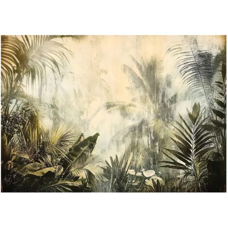 Papier peint à motif jungle vintage, décoration salon – 200 x 140 cm papier peint intissé Wallarena